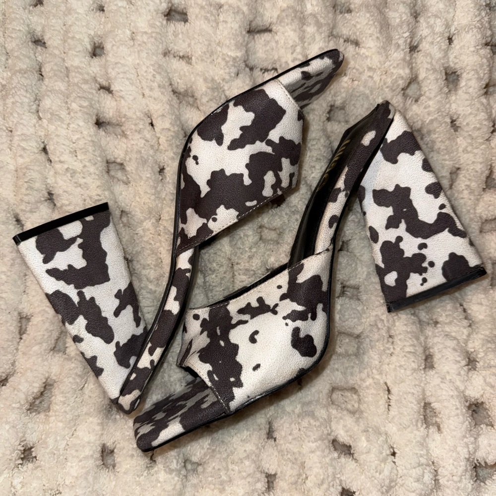 EGO Black and White Patterned Heels